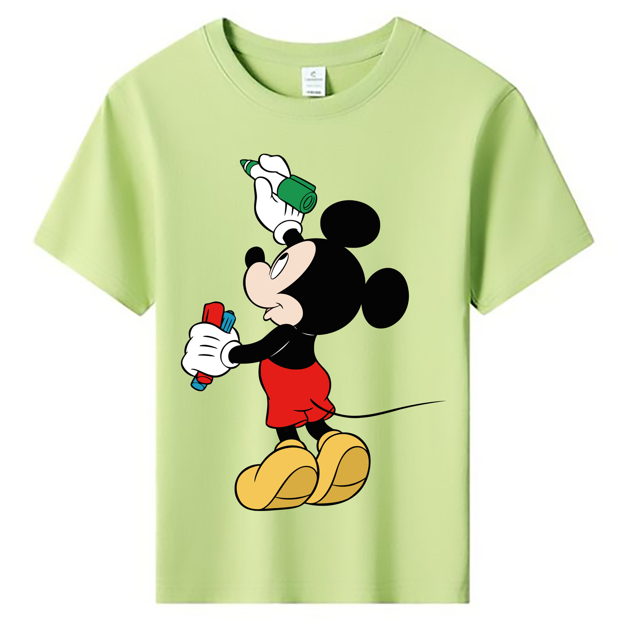 ミッキーマウス Mickey Mouse 綿100％キッズTシャツ（フロントプリント）